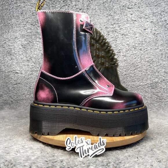 Dr. Martens Jetta Hi Max Platform Distressed Zip Boot Size 7 Women Fondant Pink - Picture 1 of 7